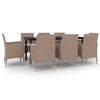 vidaXL Garden Dining Set Beige, Cream White, Black