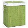 vidaXL Bamboo Laundry Basket with Single Section Green 21.9 gal
