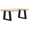 vidaXL Dining Table Leg Set of 2 Black Powder-coated steel Standard