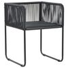 vidaXL Dining Set Black PVC Rattan Large Foldable Outdoor Dining Set