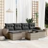 vidaXL Garden Sofa Set Gray PE Rattan 7-piece set Modular