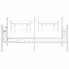 vidaXL Daybed Frame with Headboard White Twin Steel