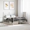 vidaXL Bed Frame White Powder-coated steel Double Bed Frame