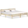 vidaXL Bed Frame Natural wood Solid mango wood, cotton Full Hardwood