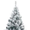 vidaXL Artificial Christmas Tree Green with white flocked snow PVC