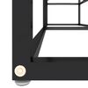 vidaXL TV Cabinet Black and Transparent Tempered Glass, Powder-Coated Steel