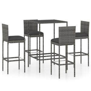vidaXL Garden Bar Set Grey
