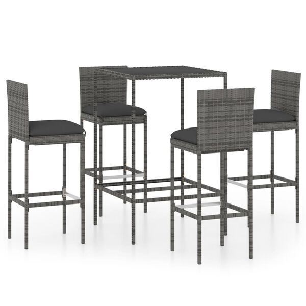 vidaXL Garden Bar Set Grey