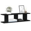 vidaXL Wall Shelf Set of 2 Black Oak Engineered Wood Standard