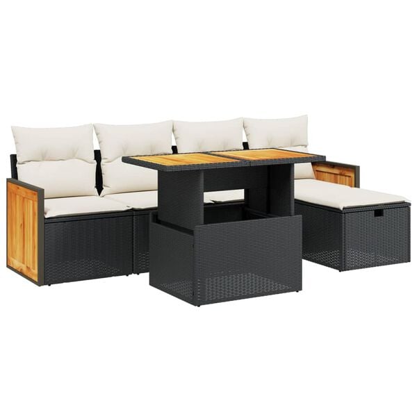 vidaXL Garden Sofa Set Black