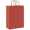 vidaXL Paper Bags 250 pcs with Handles Red 10.2x4.7x13.8"