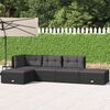 vidaXL Garden Lounge Set Black PE rattan 5 Piece Set Modular