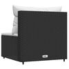 vidaXL Patio Middle Sofa Black with white cushions
