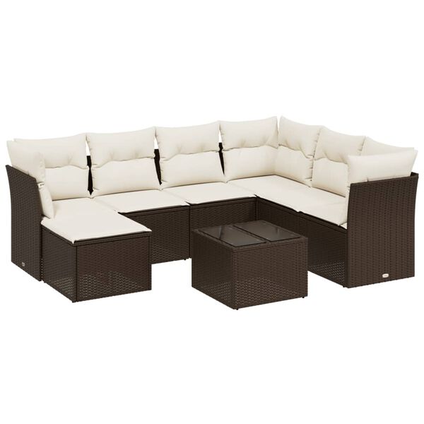 vidaXL Garden Sofa Set Brown