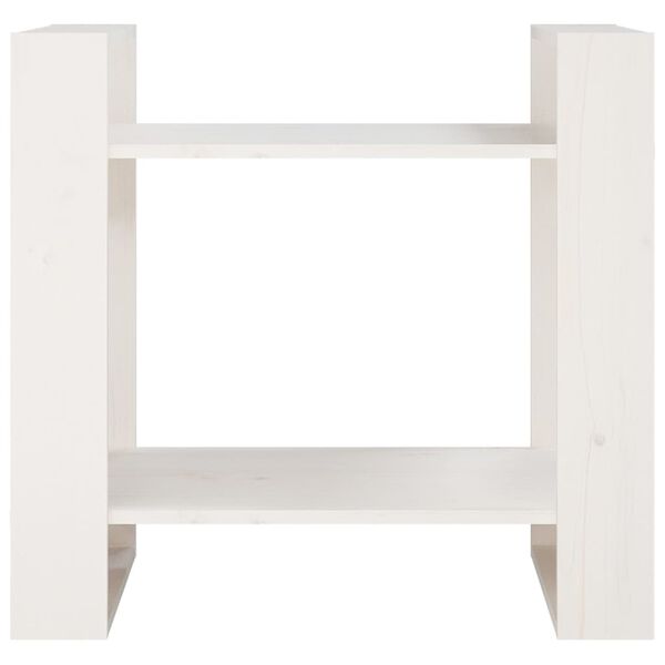 vidaXL Book Cabinet White Solid pine wood Compact Book Cabinet