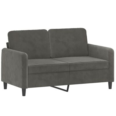 vidaXL 2 Piece Sofa Set with Throw Pillows&Cushions Dark Gray Velvet