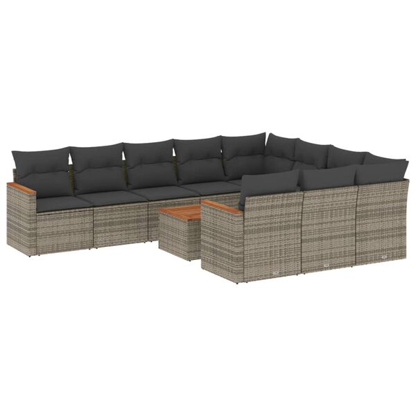 vidaXL Garden Sofa Set Grey