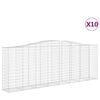 vidaXL Gabion Basket Set of 10 Silver Galvanized Iron Extra Large