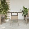 vidaXL Garden Table Beige Poly Rattan, Powder-Coated Steel, Tempered Glass