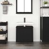 vidaXL Bathroom Basin Cabinet Black Engineered wood, steel