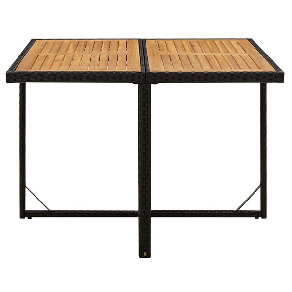 vidaXL Garden Table Black and Natural Wood