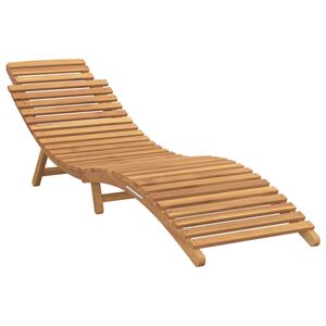 vidaXL Sunlounger 1-person Brown 185.5 x 55 x 58.5 cm Solid Teak Wood