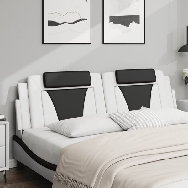 vidaXL Headboard Cushion White and Black 75% vinyl, 5% cotton, 20% polyester