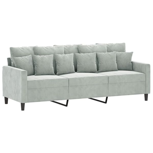 vidaXL 3-seater Sofa With Footstool Light Grey