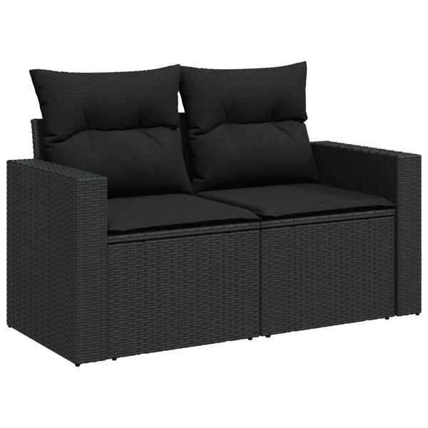 vidaXL Garden Sofa Set Black PE rattan 5-piece set Modular