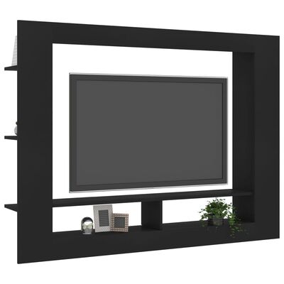 vidaXL TV Stand Black 59.8"x8.7"x44.5" Engineered Wood