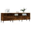 vidaXL TV Cabinet Smoked oak Engineered wood, iron 59.1 in long Storage