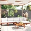 vidaXL Garden Lounge Set Cream, Warm brown Solid Acacia wood Medium
