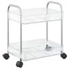 vidaXL Storage Trolley 2-Tier Transparent 14.6x11.0x17.1" Acrylic