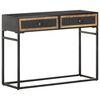 vidaXL Console Table Black, Brown Solid Mango Wood, Iron, MDF Medium