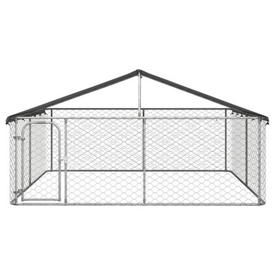 vidaXL Outdoor Dog Kennel with Roof 118.1"x118.1"x59.1"