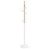 vidaXL Coat Stand White Powder-coated iron, solid beech wood