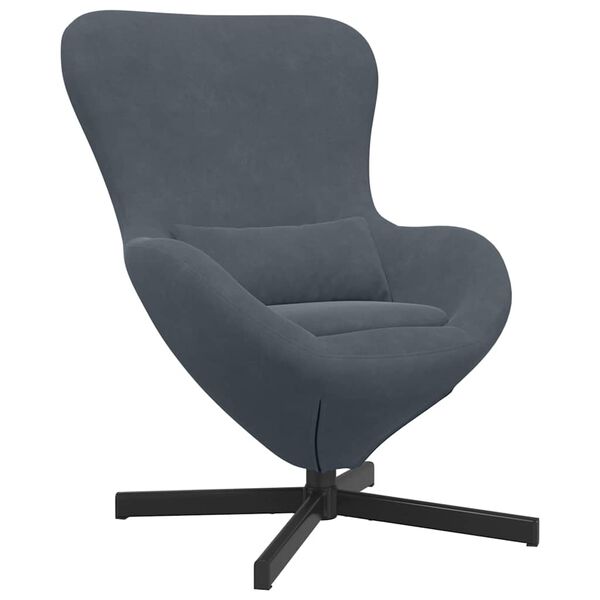 vidaXL Egg Chair Dark Grey 24.80 x 28.74 x 35.43 in Velvet