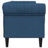 vidaXL Chesterfield Sofa Blue Polyester, Plywood, Solid Wood 3-Seater