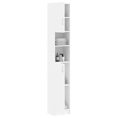 vidaXL Bathroom Cabinet White 12.6"x10"x74.8" Chipboard