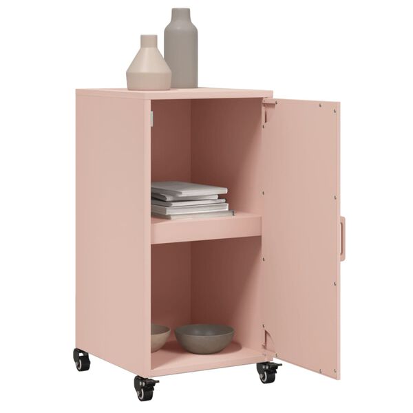vidaXL Sideboard Pink Cold-rolled steel 14.2x15.4x28.3 in Modern