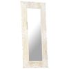 vidaXL Mirror White Solid mango wood 43.3x19.7 in Decorative Inlays