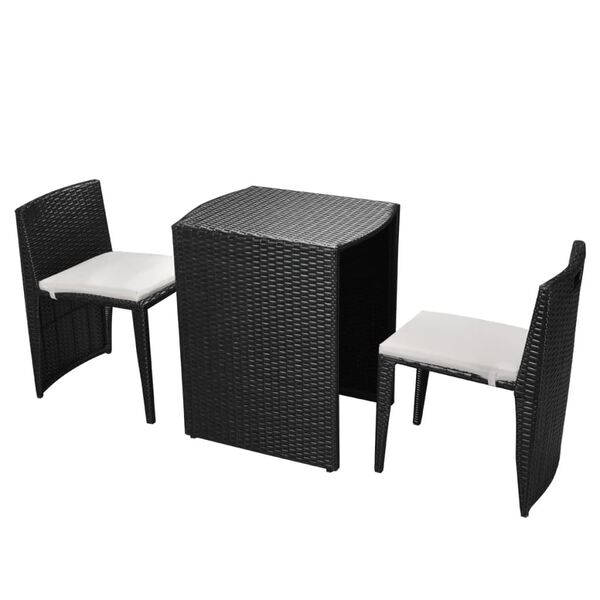 vidaXL Dining Table And Chair Black and Cream White