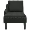 vidaXL Chaise Lounge Black Velvet, Plywood, Plastic Standard
