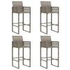 vidaXL Garden Bar Set Gray PE rattan, powder-coated steel, solid acacia wood