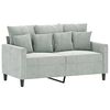 vidaXL Sofa Set Light grey Velvet, metal, textilene, plywood, foam