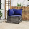 vidaXL Patio Corner Sofa Gray PE rattan, powder-coated steel, polyester