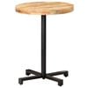 vidaXL Bistro Table Natural Mango Wood, Black Rough Mango Wood, Iron Small