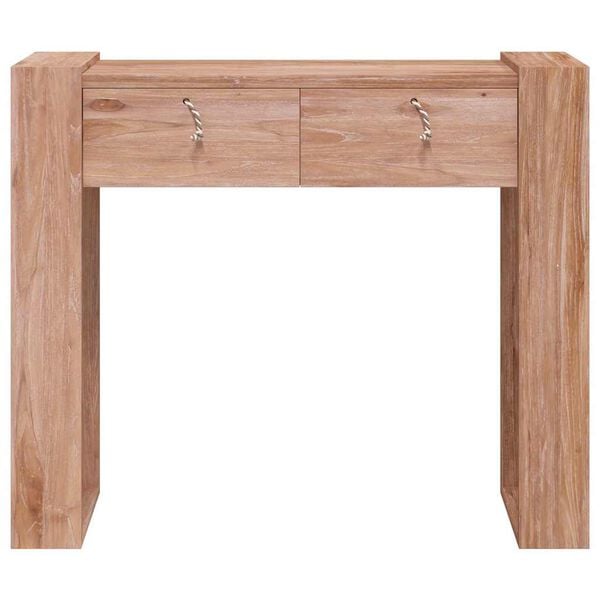 vidaXL Console Table Teak Solid Teak Wood 35.4 in Console Table