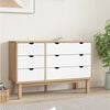 vidaXL Drawer Cabinet Brown and White Solid pine wood, engineered wood