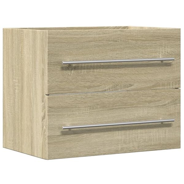 vidaXL Sink Cabinet Sonoma Oak Engineered Wood 23.6 x 15.2 x 18.9 in